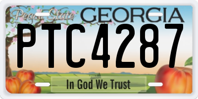 GA license plate PTC4287