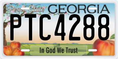 GA license plate PTC4288