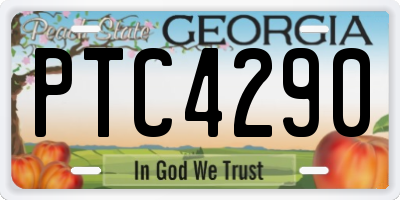 GA license plate PTC4290