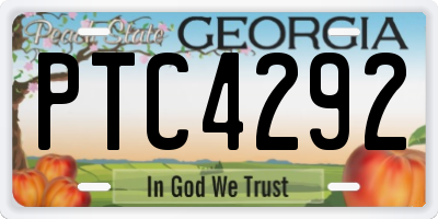 GA license plate PTC4292