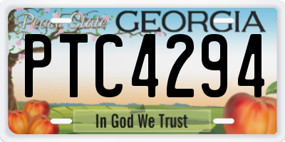 GA license plate PTC4294