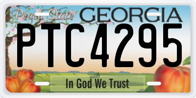 GA license plate PTC4295