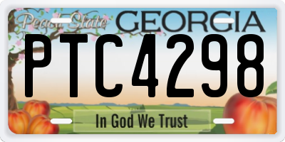 GA license plate PTC4298