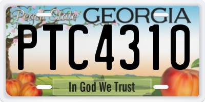 GA license plate PTC4310