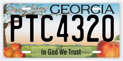 GA license plate PTC4320