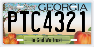 GA license plate PTC4321