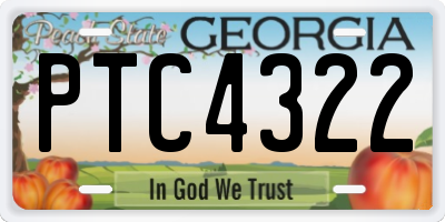 GA license plate PTC4322