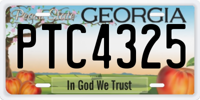 GA license plate PTC4325