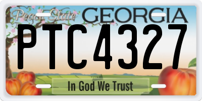 GA license plate PTC4327