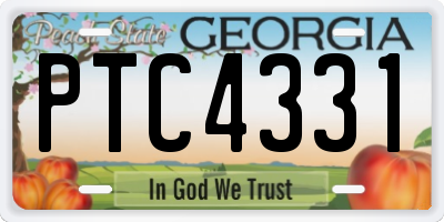 GA license plate PTC4331