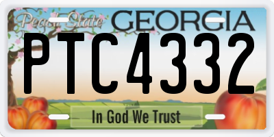 GA license plate PTC4332