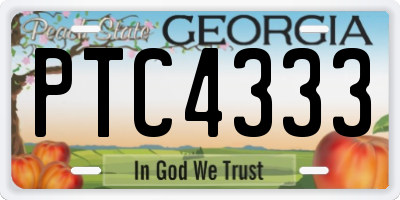 GA license plate PTC4333