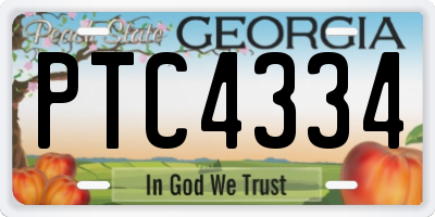 GA license plate PTC4334