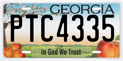 GA license plate PTC4335