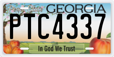 GA license plate PTC4337