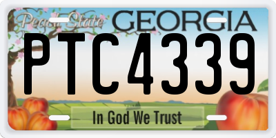 GA license plate PTC4339