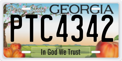 GA license plate PTC4342