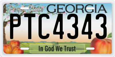 GA license plate PTC4343