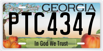 GA license plate PTC4347
