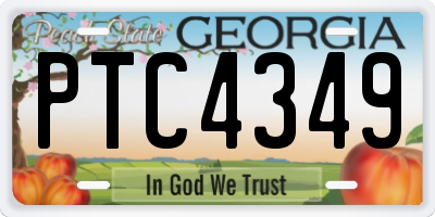 GA license plate PTC4349