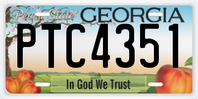 GA license plate PTC4351