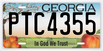 GA license plate PTC4355