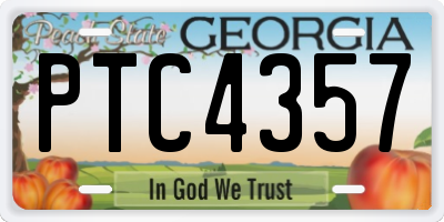 GA license plate PTC4357