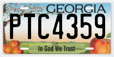 GA license plate PTC4359