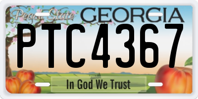GA license plate PTC4367