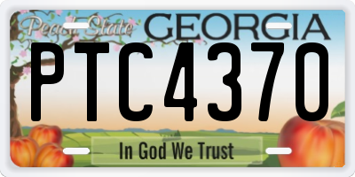 GA license plate PTC4370