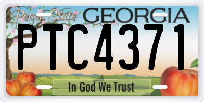 GA license plate PTC4371