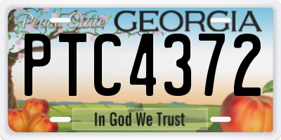 GA license plate PTC4372