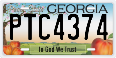 GA license plate PTC4374