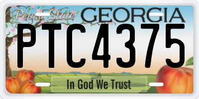 GA license plate PTC4375