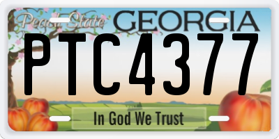 GA license plate PTC4377