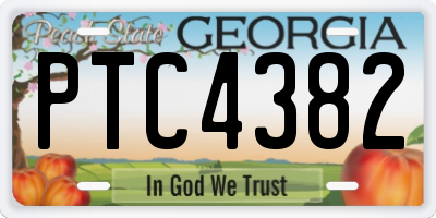 GA license plate PTC4382