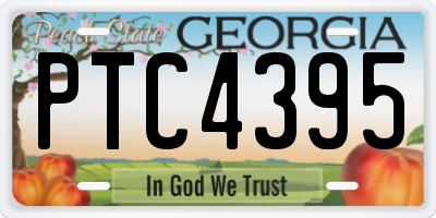 GA license plate PTC4395