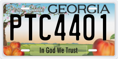 GA license plate PTC4401
