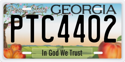 GA license plate PTC4402