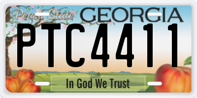 GA license plate PTC4411