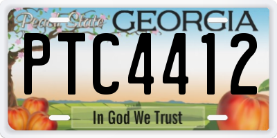 GA license plate PTC4412