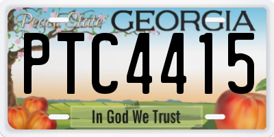 GA license plate PTC4415