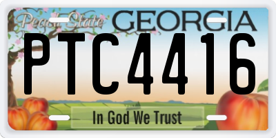GA license plate PTC4416