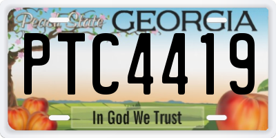 GA license plate PTC4419