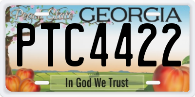 GA license plate PTC4422