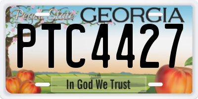 GA license plate PTC4427