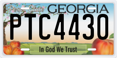 GA license plate PTC4430