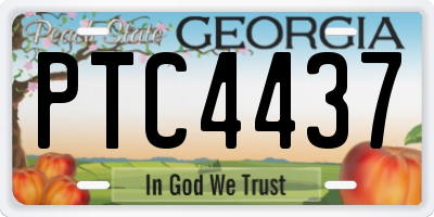 GA license plate PTC4437