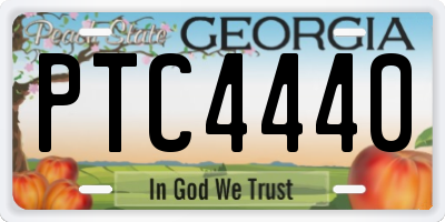 GA license plate PTC4440