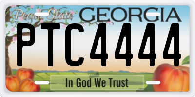 GA license plate PTC4444